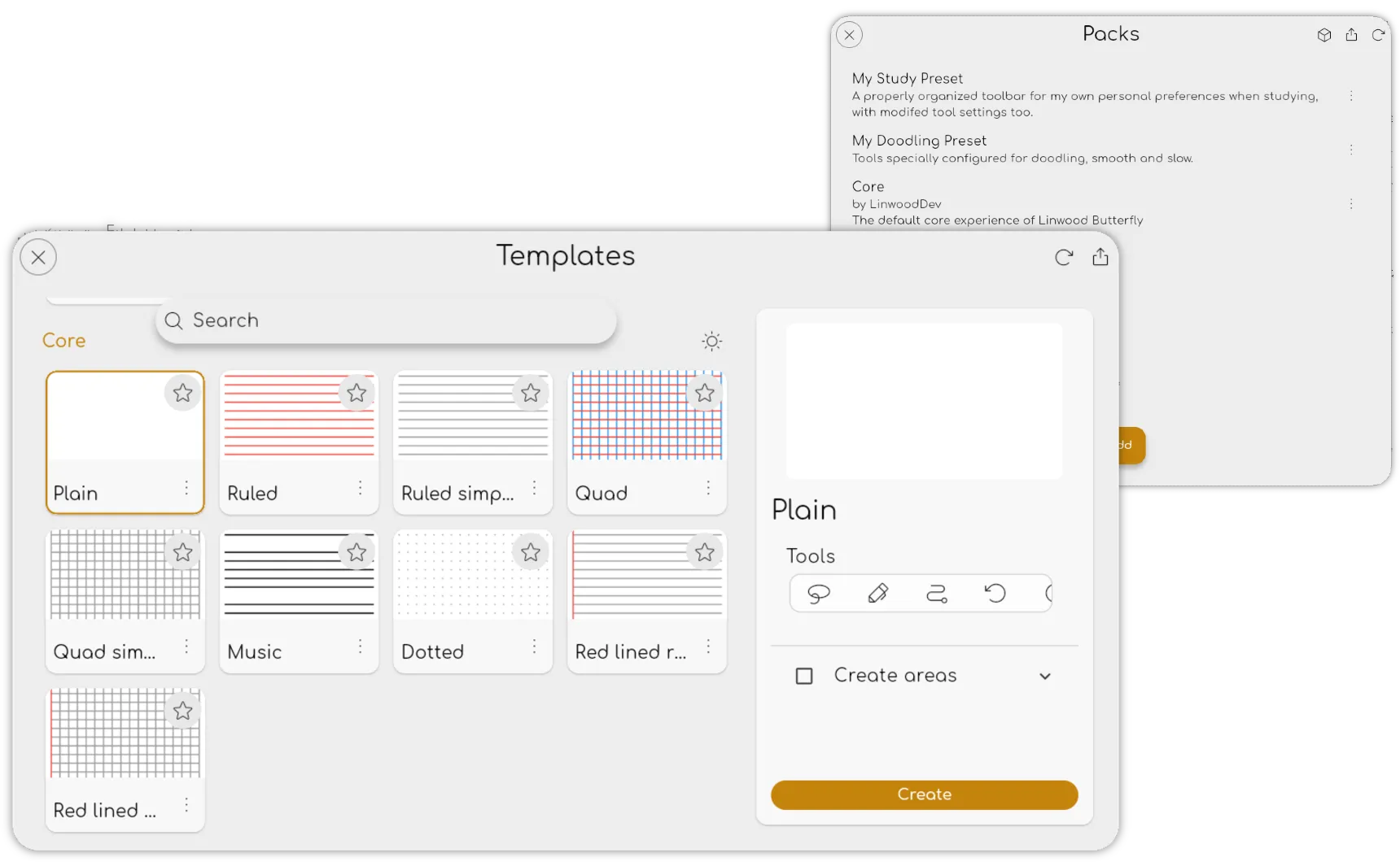 Butterfly templates and packs with reusable canvas styles