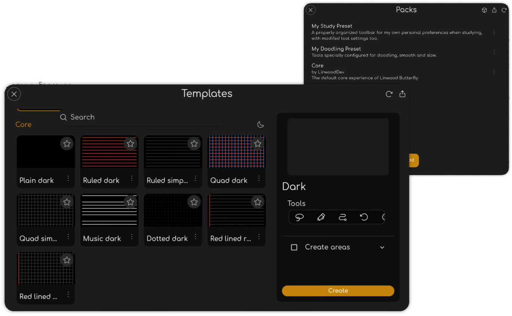 Butterfly templates and packs with reusable canvas styles