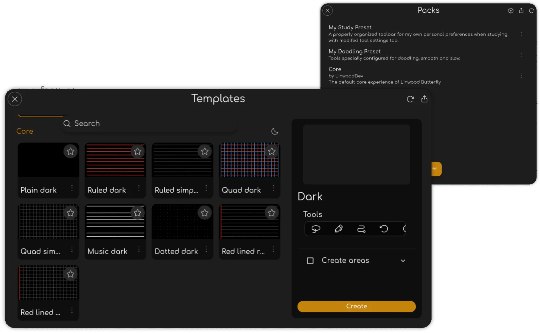 Butterfly templates and packs with reusable canvas styles