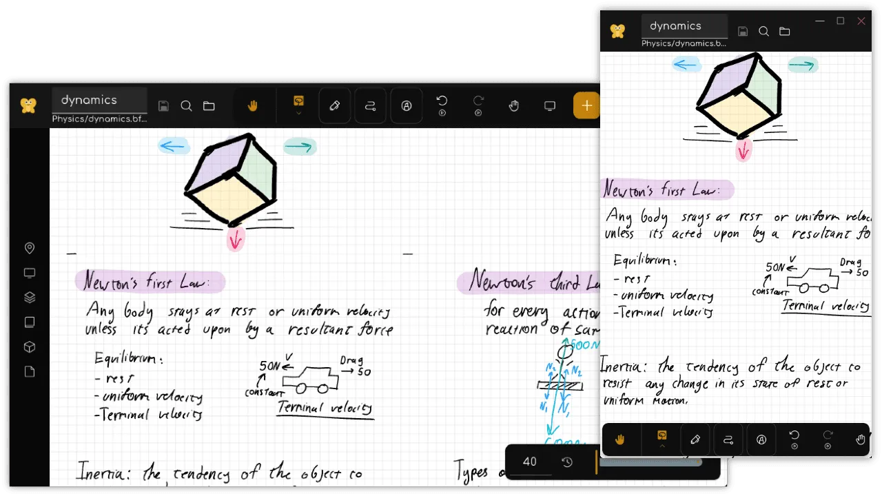 A handwritten Butterfly document on a phone and on a desktop